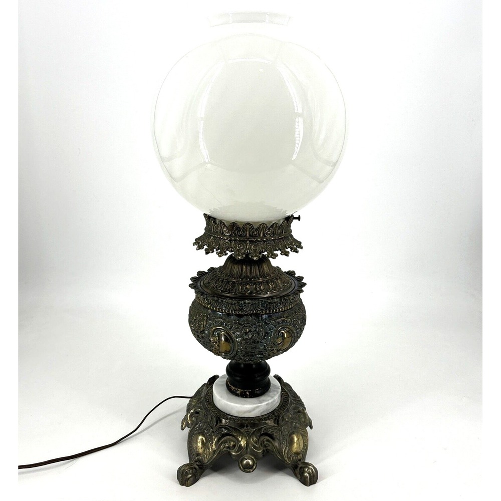 1971 EF Industries Table Lamp #145 Victorian Banquet Globe Hollywood Regency